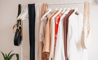 clothing on a rack