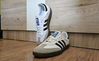 adidas sambas on a wall