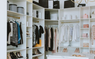 Closet full of clothes and shoes