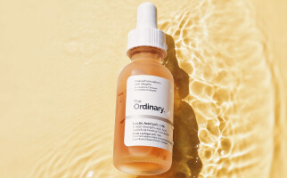 A skincare product from The Ordinary in water