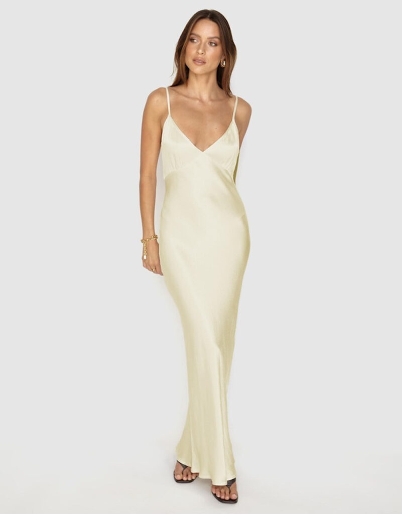 SNDYS Camilla Maxi Dress in Butter yellow.